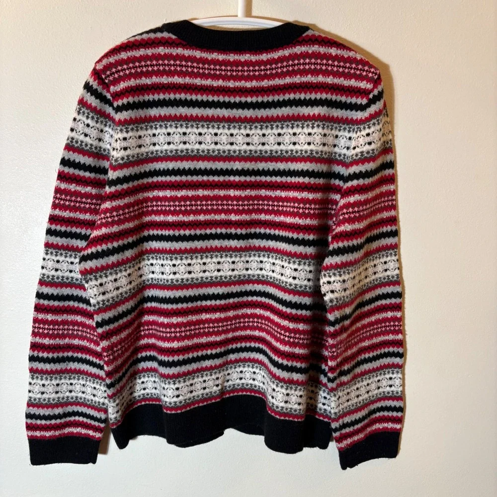 Talbots Petites Fair Isle Lambswool Blend Cardigan Sweater Size XLp‎